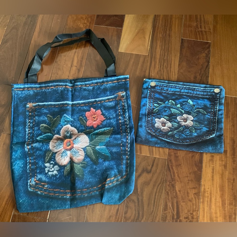 Floral Tote and Pouch Set